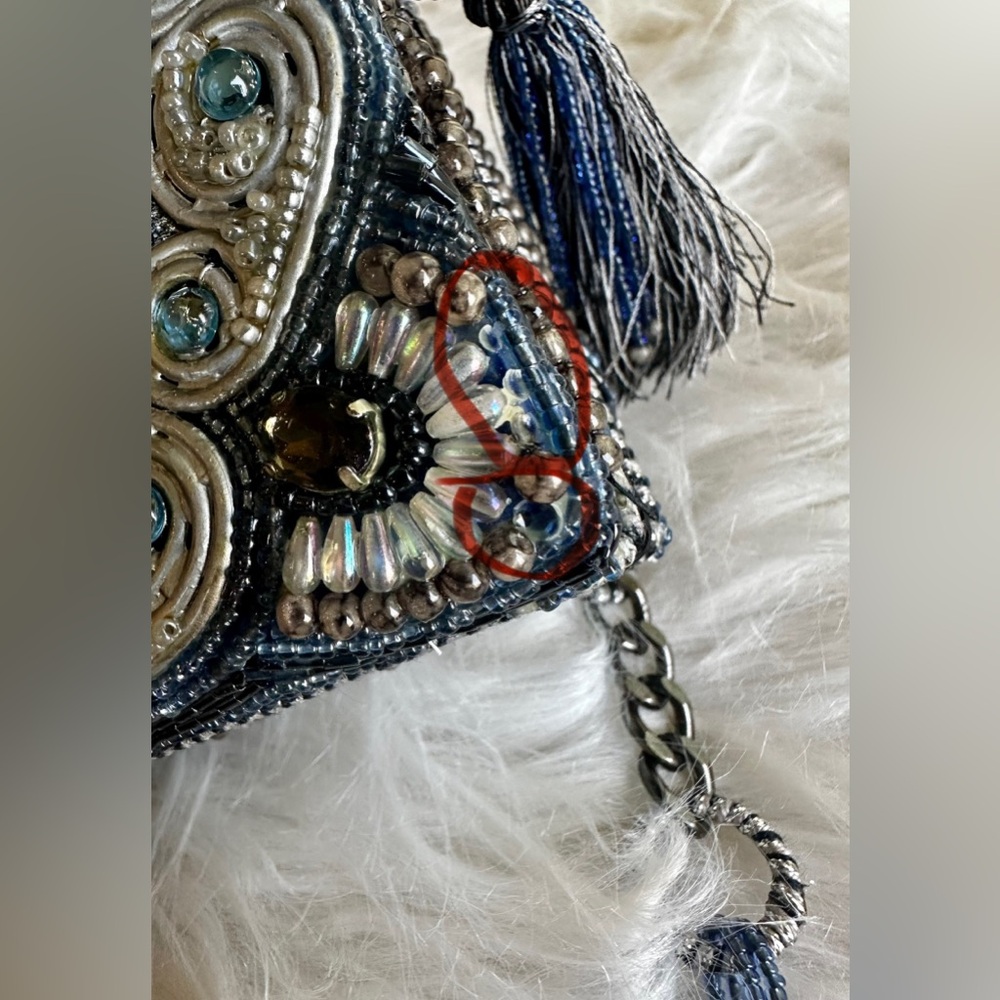 Mary Frances Blue beaded Clutch/Purse - Picture 11 of 11